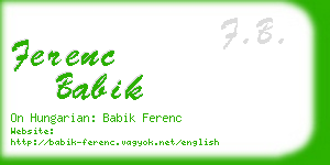 ferenc babik business card